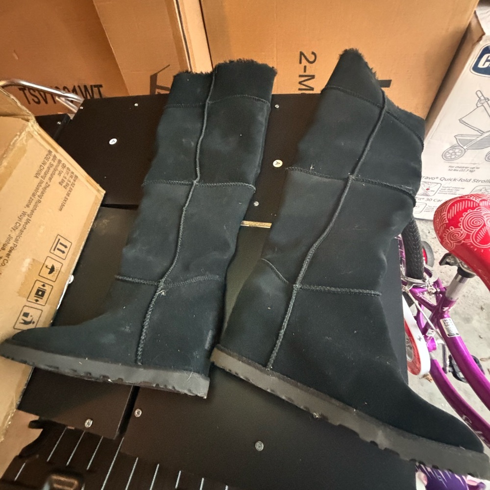 Black Suede Tall Boots